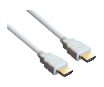 HDMI-kabel 19-stift A-kontakt till A-kontakt, hög hastighet, 2m, vit